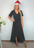 The Pleated Wrap Dress - Christmas Black Pleats dubai outfit dress brunch fashion mums