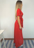 The Pleated Wrap Dress - Christmas Red Pleats dubai outfit dress brunch fashion mums