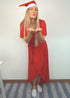 The Pleated Wrap Dress - Christmas Red Pleats dubai outfit dress brunch fashion mums