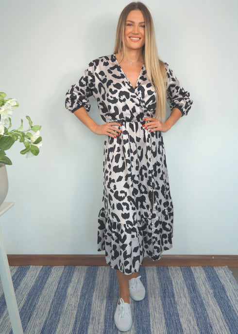 The Rosie Dress - Leopard Satin dubai outfit dress brunch fashion mums