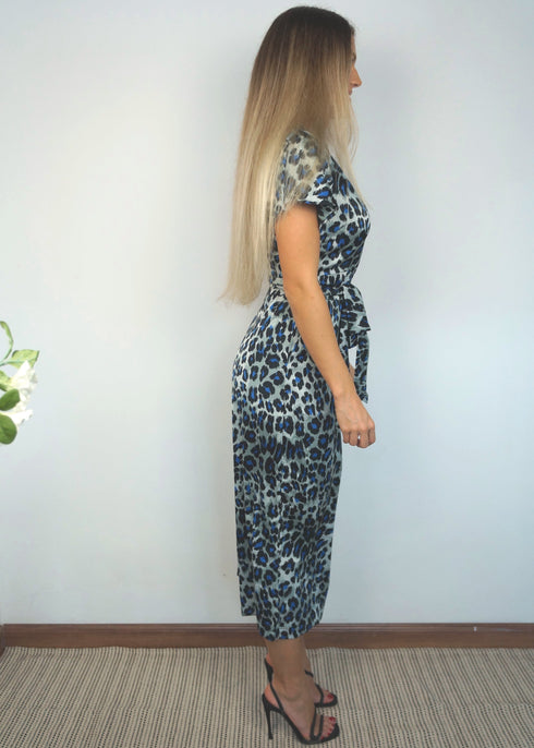 O/S The Satin Wrap Jumpsuit - Twilight Jungle dubai outfit dress brunch fashion mums