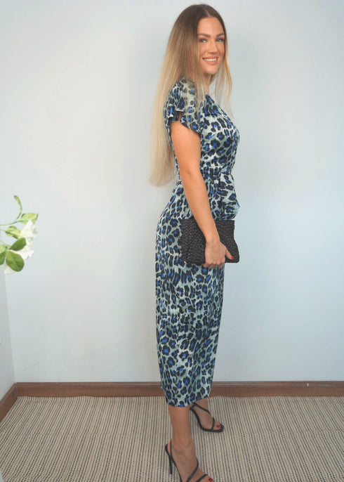 O/S The Satin Wrap Jumpsuit - Twilight Jungle dubai outfit dress brunch fashion mums