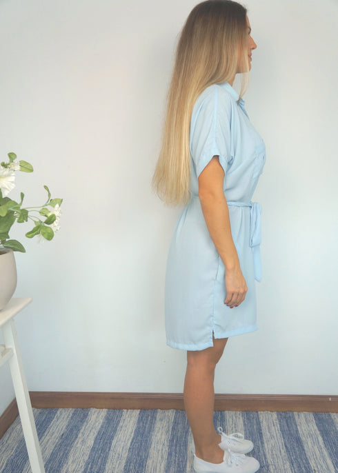 The Shirt Dress - Ice Blue dubai outfit dress brunch fashion mums