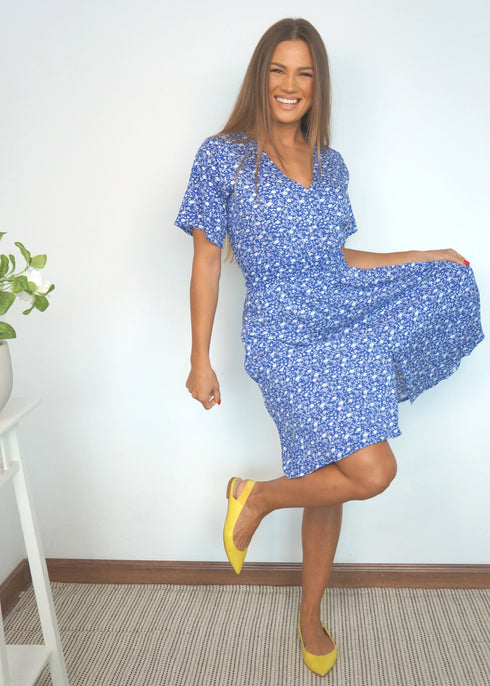 The Short Helen Dress - Ditsy Royal dubai outfit dress brunch fashion mums