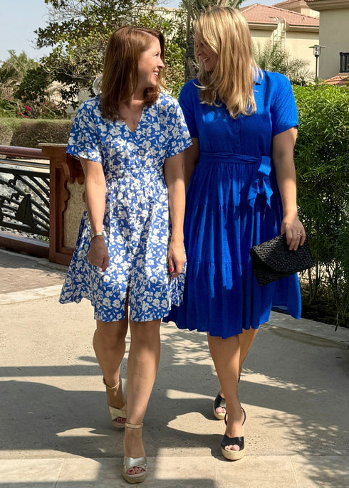The Short Helen Dress - Summer Blues dubai outfit dress brunch fashion mums