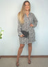 The Sleeved Shirt Dress - White Gold Leopard dubai outfit dress brunch fashion mums