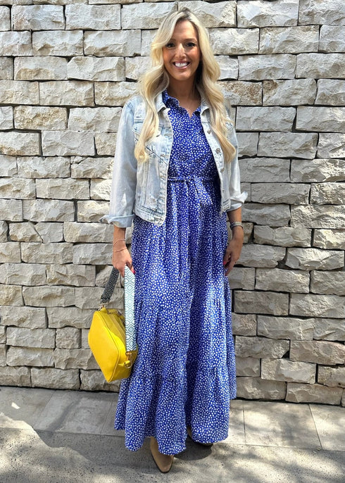 The Tiered Shirt Dress - Sky Splash dubai outfit dress brunch fashion mums