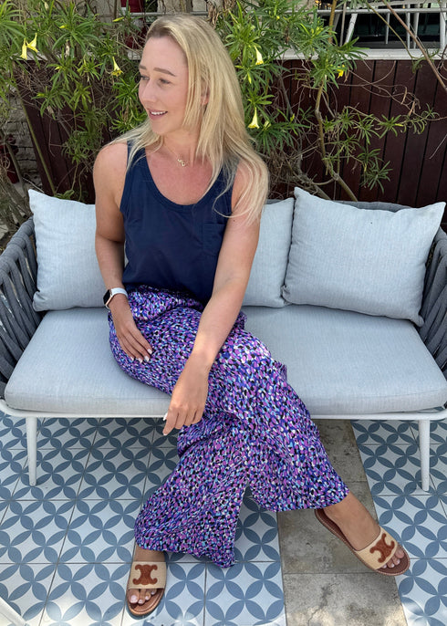The Tivoli Trousers - Peacock Purples dubai outfit dress brunch fashion mums