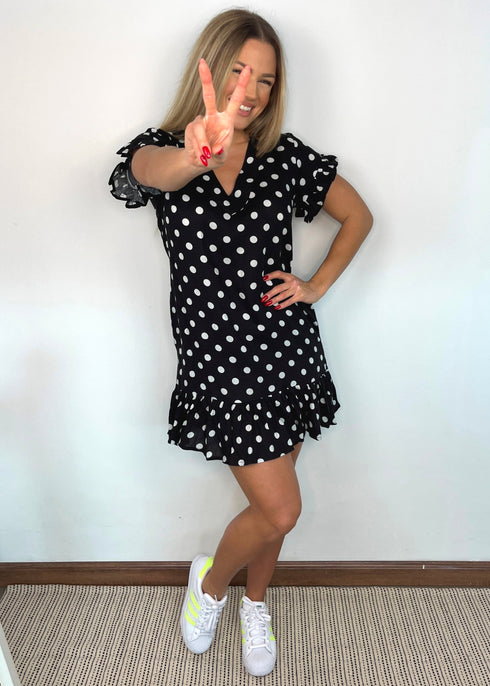 The V Flirty Anywhere Dress - City Polka dubai outfit dress brunch fashion mums