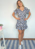 The V Flirty Anywhere Dress - Cobalt Gold Leopard dubai outfit dress brunch fashion mums