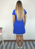 The V Mini Anywhere Dress - Royal Blue w/ White pom-poms dubai outfit dress brunch fashion mums