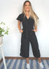The Wrap Jumpsuit - Midnight Black Cotton dubai outfit dress brunch fashion mums