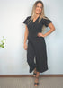 The Wrap Jumpsuit - Midnight Black Satin dubai outfit dress brunch fashion mums