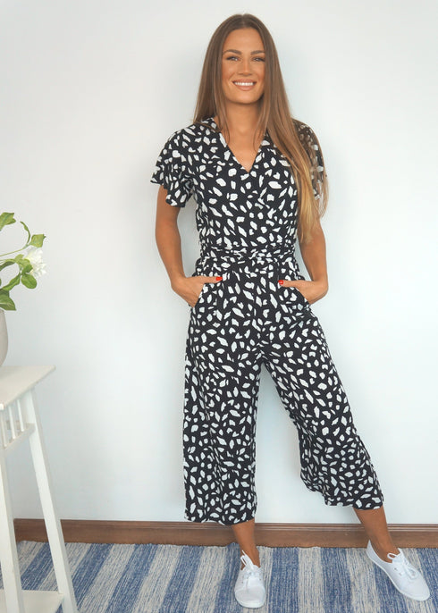The Wrap Jumpsuit - Wild Abstract dubai outfit dress brunch fashion mums