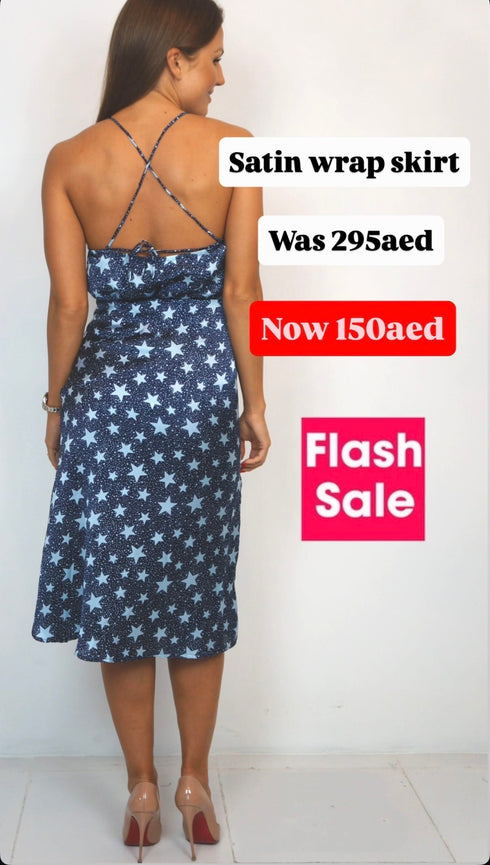 Starry Nights Satin Wrap Skirts - FLASH SALE! dubai outfit dress brunch fashion mums