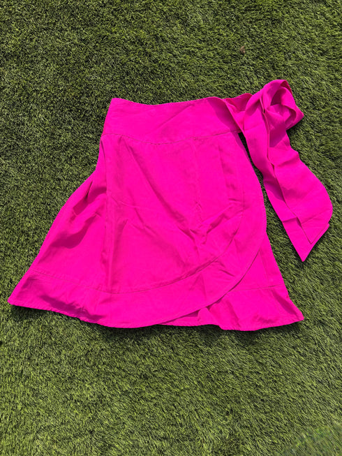 Hot Pink Mini Wrap Skirts - FLASH SALE! dubai outfit dress brunch fashion mums