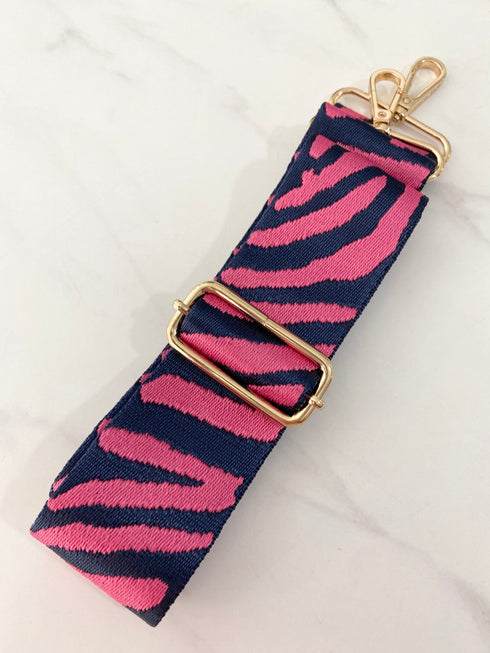 Bag The Cross Body Bag Straps - Zebra Fuscia Navy dubai outfit dress brunch fashion mums