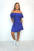 BARDOT DRESS The Belted Bardot Dress - Dark Royal Blue dubai outfit dress brunch fashion mums