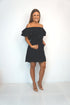 BARDOT DRESS The Belted Bardot Dress - Midnight Black dubai outfit dress brunch fashion mums