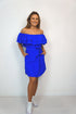 BARDOT DRESS The Belted Bardot Dress - Royal Blue dubai outfit dress brunch fashion mums