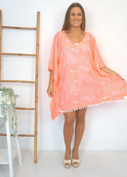 Beach Kaftan The Beach Kaftan - Aztec Coral dubai outfit dress brunch fashion mums