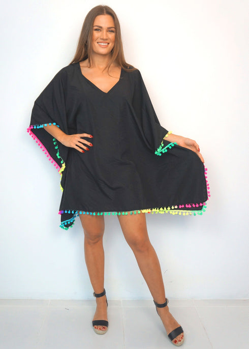 Beach Kaftan The Beach Kaftan - Black Rainbow dubai outfit dress brunch fashion mums