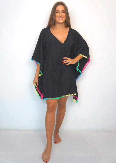 Beach Kaftan The Beach Kaftan - Black Rainbow dubai outfit dress brunch fashion mums