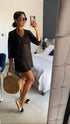 Beach Kaftan The Beach Shirt - Black Chiffon dubai outfit dress brunch fashion mums