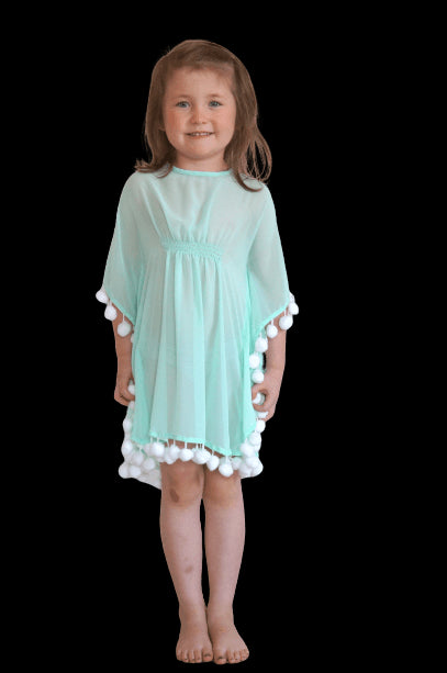 Beach Kaftan The Little Kaftan - Aqua Chiffon dubai outfit dress brunch fashion mums