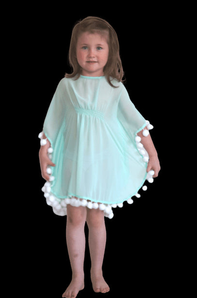 Beach Kaftan The Little Kaftan - Aqua Chiffon dubai outfit dress brunch fashion mums
