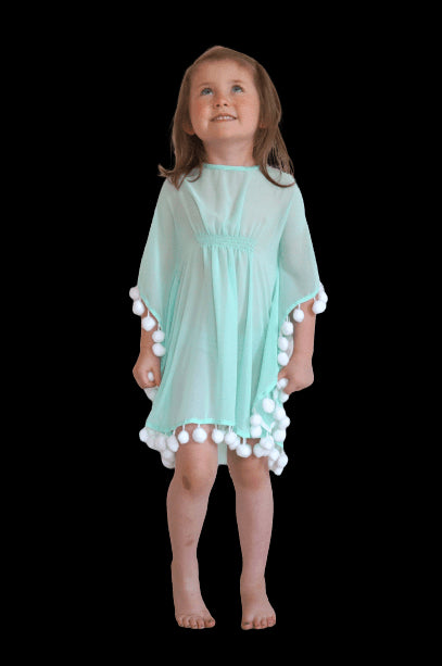 Beach Kaftan The Little Kaftan - Aqua Chiffon dubai outfit dress brunch fashion mums
