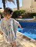 Beach Kaftan The Little Kaftan - Pale Blue Floral Birds print dubai outfit dress brunch fashion mums