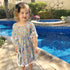 Beach Kaftan The Little Kaftan - Pale Blue Floral Birds print dubai outfit dress brunch fashion mums