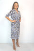 Beach Kaftan The Sara Midi Shirt Dress - Cobalt Gold Leopard dubai outfit dress brunch fashion mums