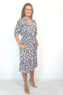 Beach Kaftan The Sara Midi Shirt Dress - Cobalt Gold Leopard dubai outfit dress brunch fashion mums