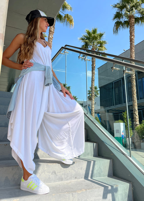 Clothing The Harem Jumpsuit - Pure White Rayon dubai outfit dress brunch fashion mums