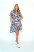Dress The Domi Fitted Shirt Dress - Cobalt Gold Leopard dubai outfit dress brunch fashion mums