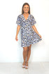 Dress The Flirty Wrap Dress - Cobalt Gold Leopard dubai outfit dress brunch fashion mums