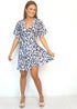 Dress PAINTED RIVIERA The Flirty Wrap Dress - Cobalt Gold Leopard dubai outfit dress brunch fashion mums