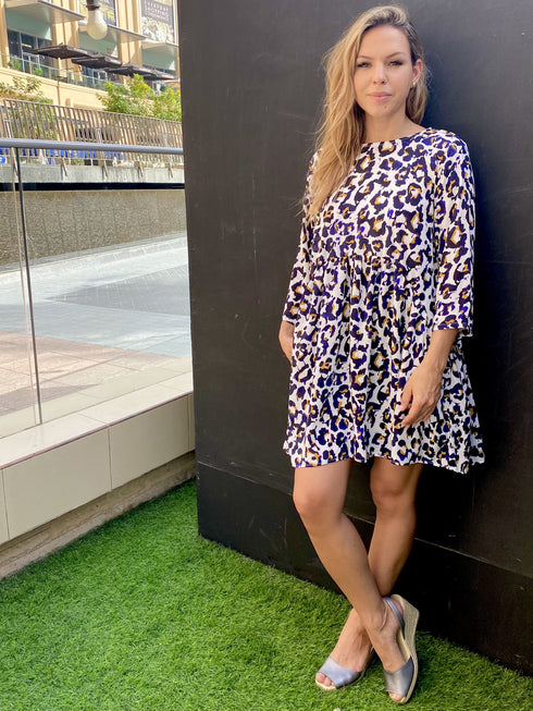 Dress The French Dress - Cobalt Gold Leopard dubai outfit dress brunch fashion mums