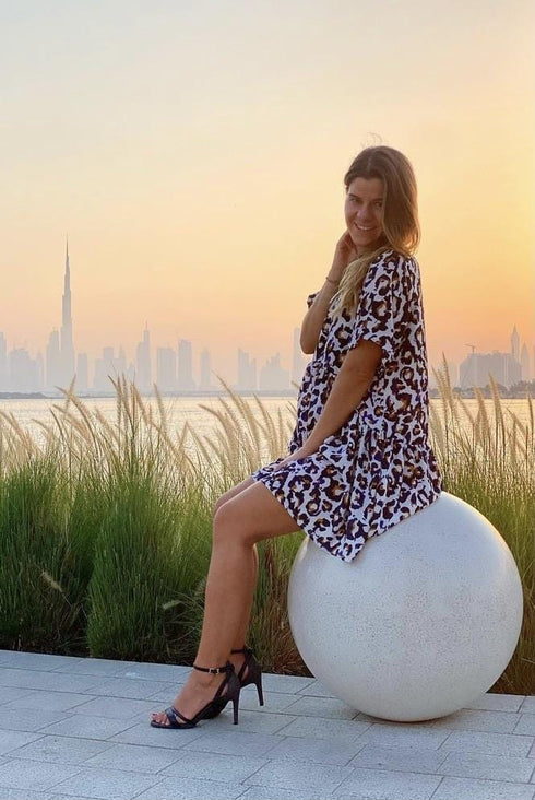 Dress The French Dress - Cobalt Gold Leopard dubai outfit dress brunch fashion mums