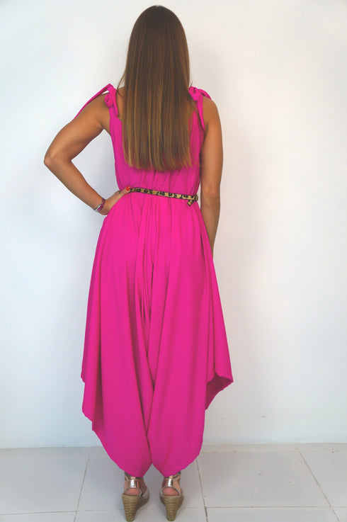 Dress The Harem Jumpsuit - Hot Pink dubai outfit dress brunch fashion mums
