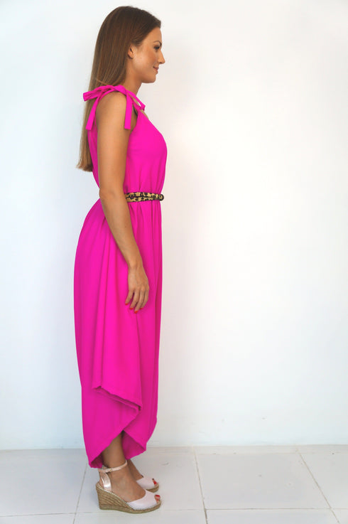 Dress The Harem Jumpsuit - Hot Pink dubai outfit dress brunch fashion mums