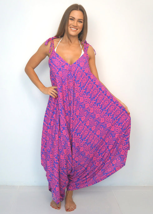 Dress HOT PINK LIBERTY The Harem Jumpsuit - Hot Pink Liberty dubai outfit dress brunch fashion mums