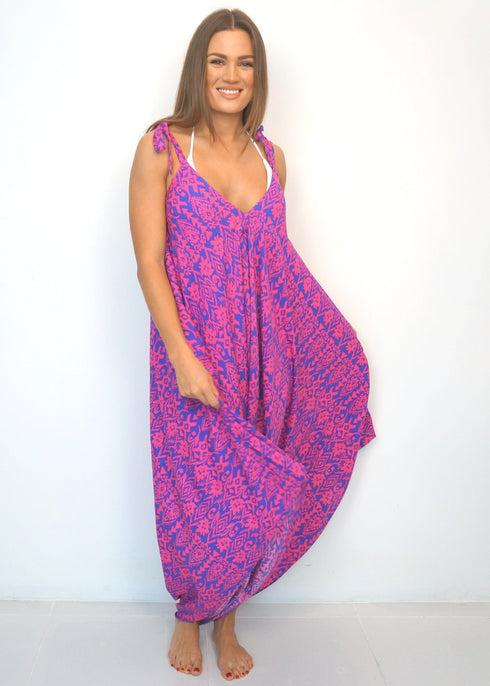 Dress HOT PINK LIBERTY The Harem Jumpsuit - Hot Pink Liberty dubai outfit dress brunch fashion mums