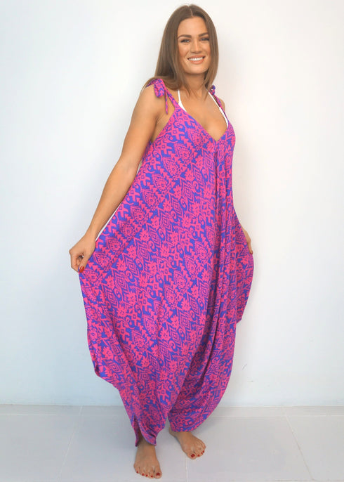 Dress HOT PINK LIBERTY The Harem Jumpsuit - Hot Pink Liberty dubai outfit dress brunch fashion mums