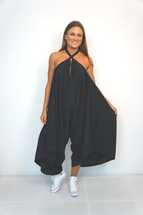 Dress The Harem Jumpsuit - Midnight Black dubai outfit dress brunch fashion mums
