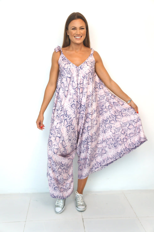 Dress The Harem Jumpsuit - Pink Snakeskin dubai outfit dress brunch fashion mums