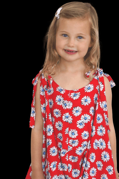 Dress The Little Jumpsuit - Red Blue Daisies dubai outfit dress brunch fashion mums