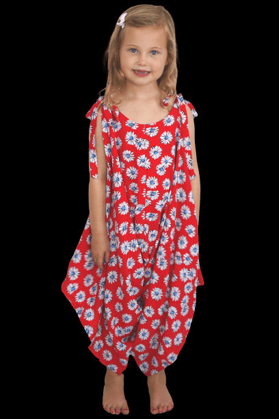 Dress The Little Jumpsuit - Red Blue Daisies dubai outfit dress brunch fashion mums